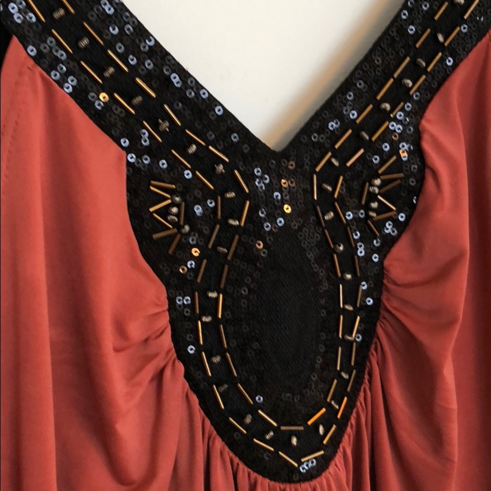 Sequin and beads.  Think Miss Me top. - Picture 2 of 6
